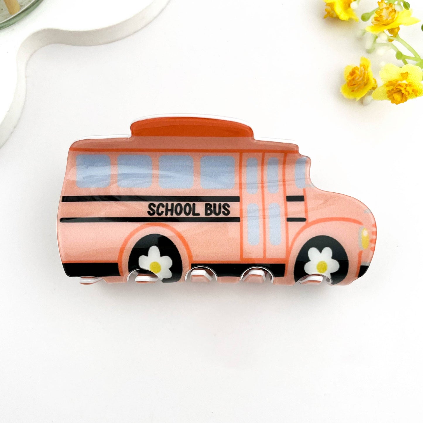 mildstyles - 🖍️ Rainbow Crayon Hair Claw – Back-to-School Fun Clip 🌈: School bus