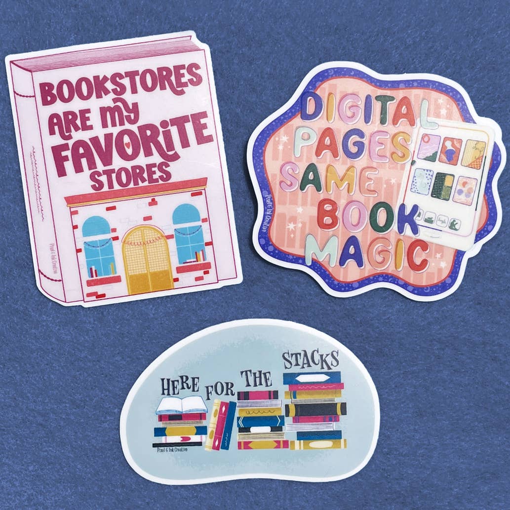 Pixel & Ink Creative - Bookstores Are My Favorite Stores Sticker