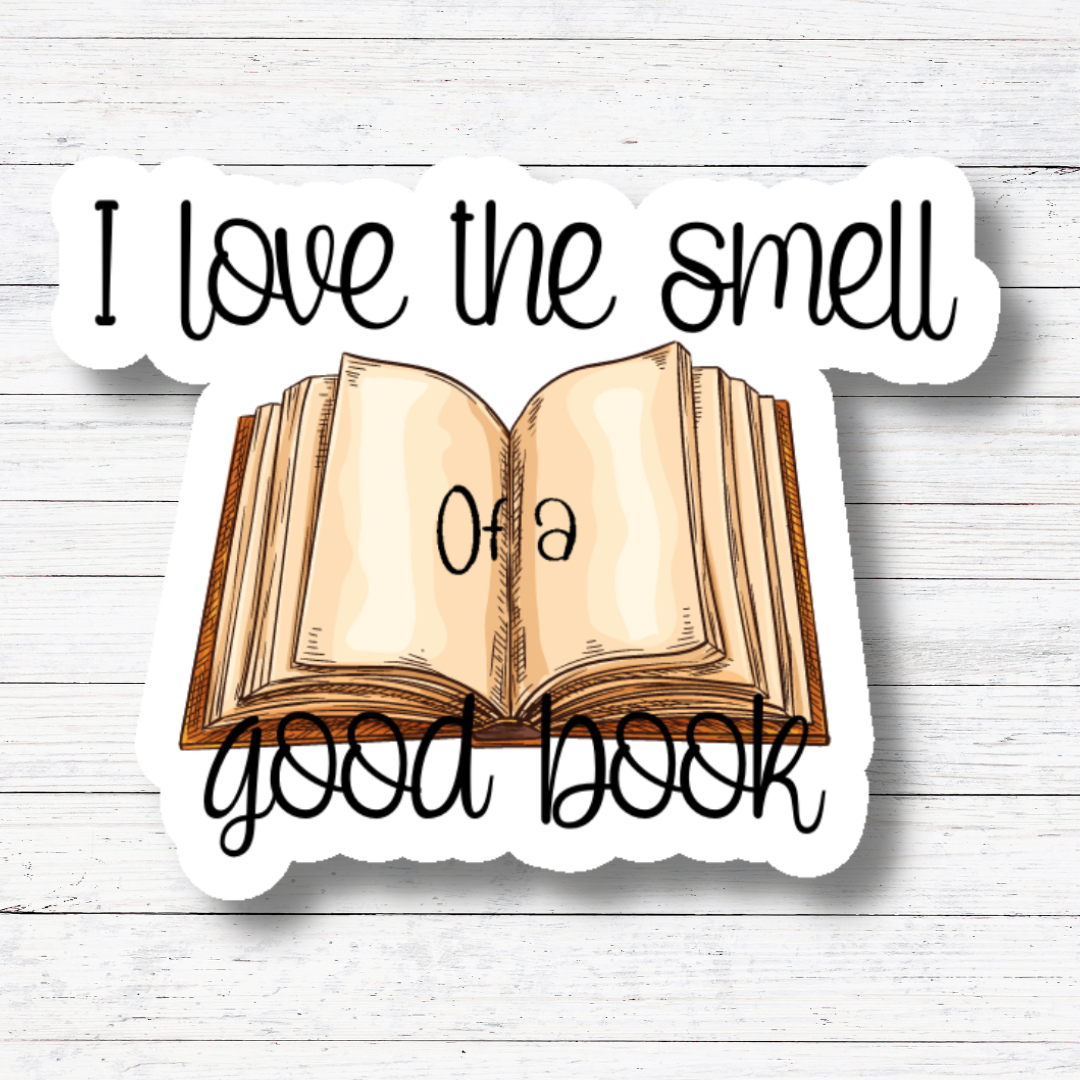 Oily Graphic Creations - Book Smell- Book Lover Sticker/Magnet: Matte Vinyl