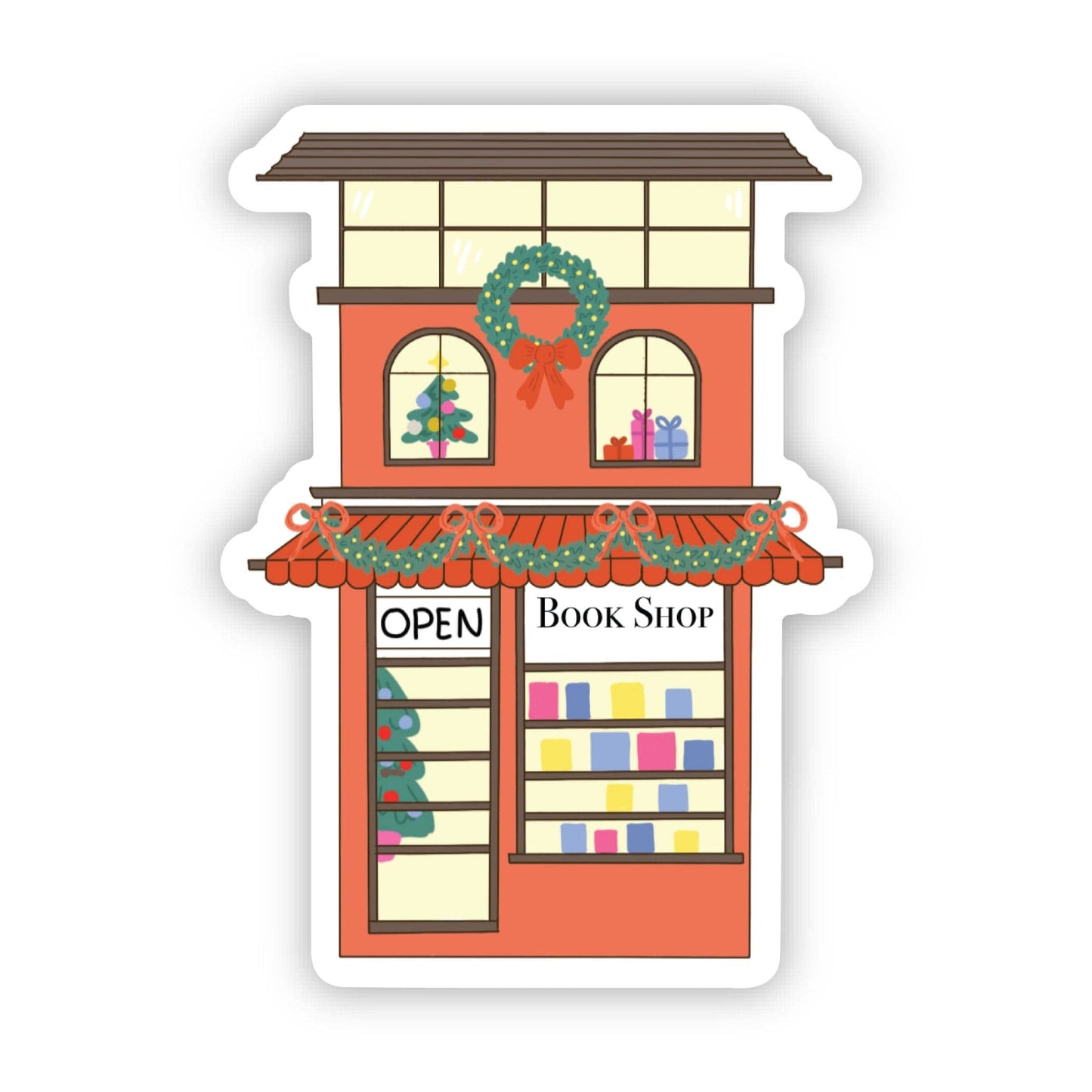 Big Moods - Book Store Scene Christmas Sticker