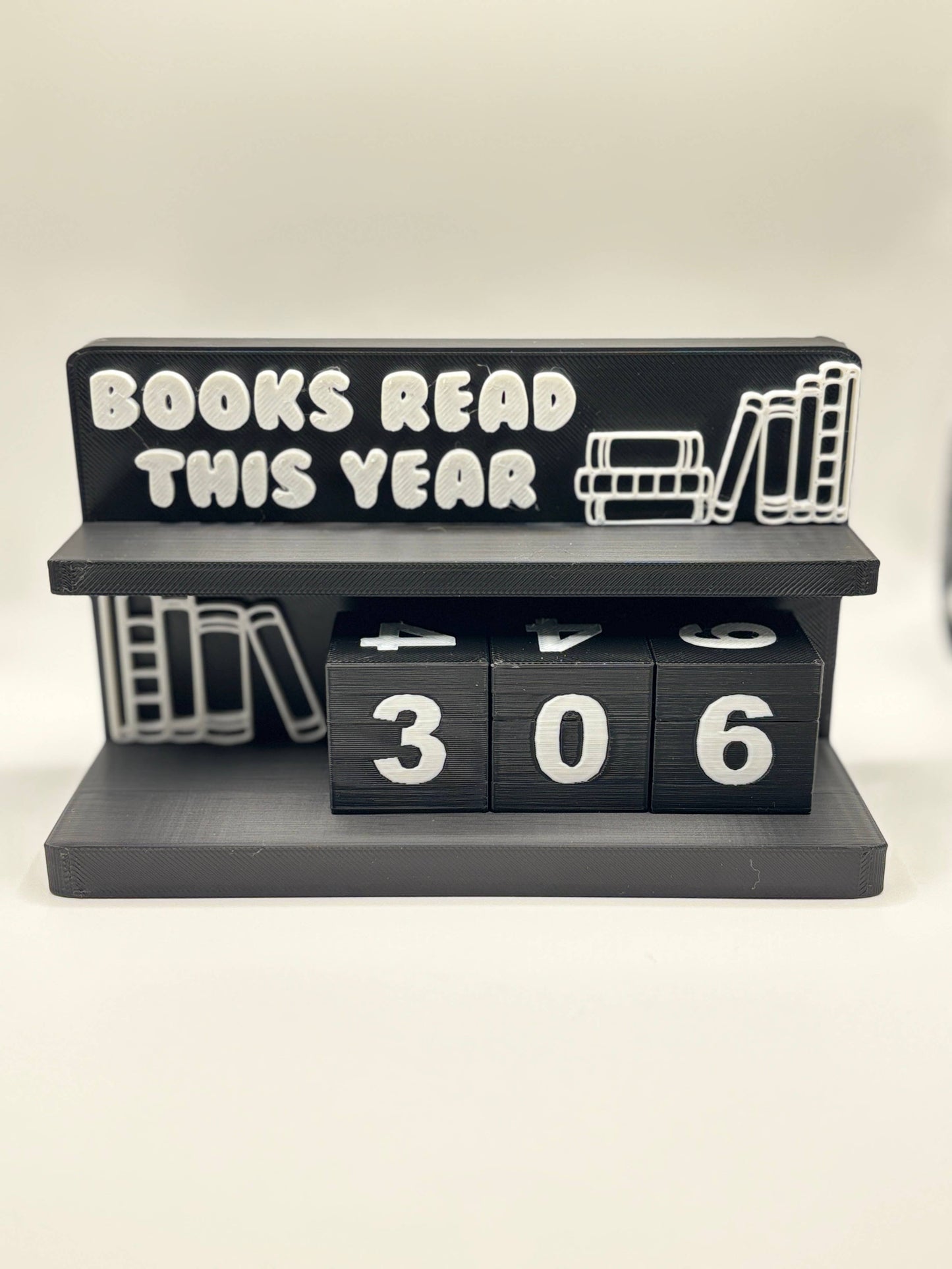 Stella Cake Creations - Book Counter Sign with Numbers : Light Pink Stand w/ White Blocks
