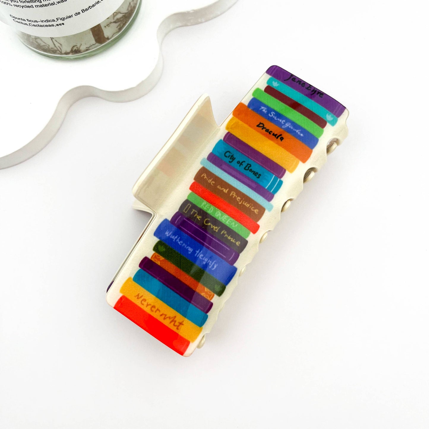 mildstyles - 📚 Colorful Book Stack Hair Claw – PVC Study Buddy Clip: Pink