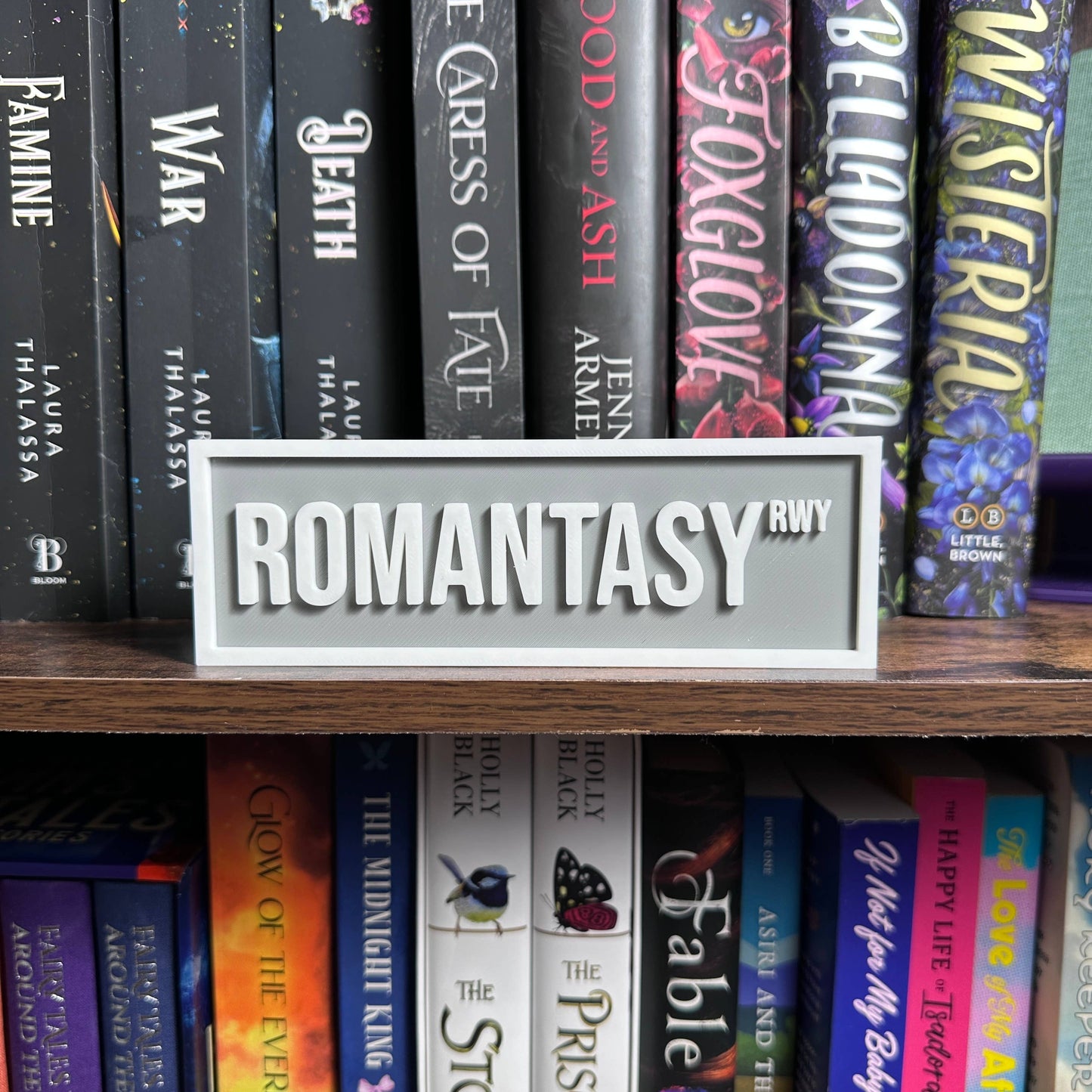 The Crafted Nook - Romantasy Street Sign | Bookshelf Decor: Purple