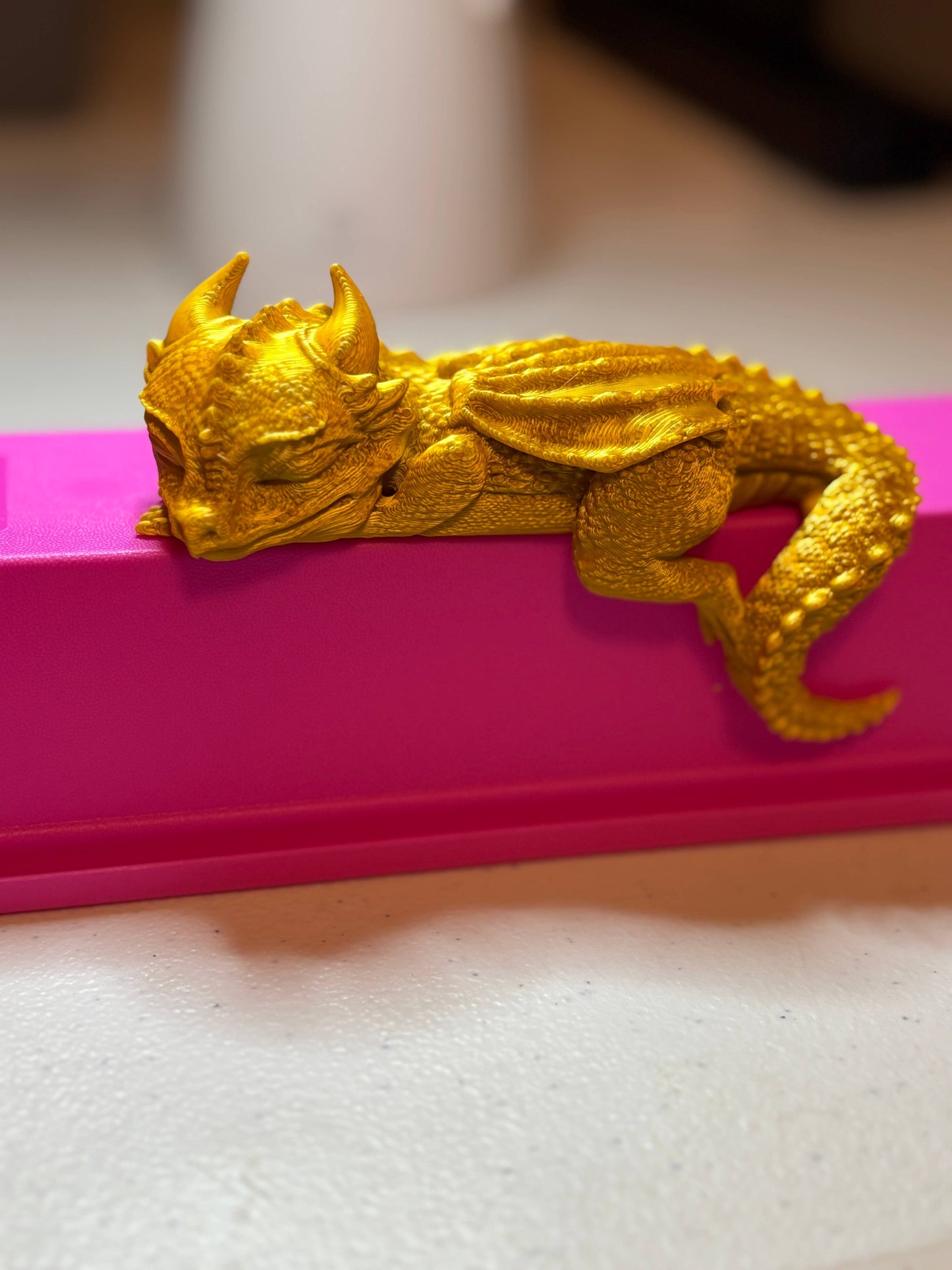 Stella Cake Creations - 3D Printed: Sleeping Bookshelf Dragon: Multi-Colored