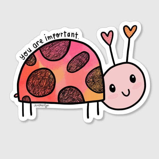 Jenipher Lyn / Nightly Doodles - Important Ladybug - 3" Rainbow Vinyl Sticker