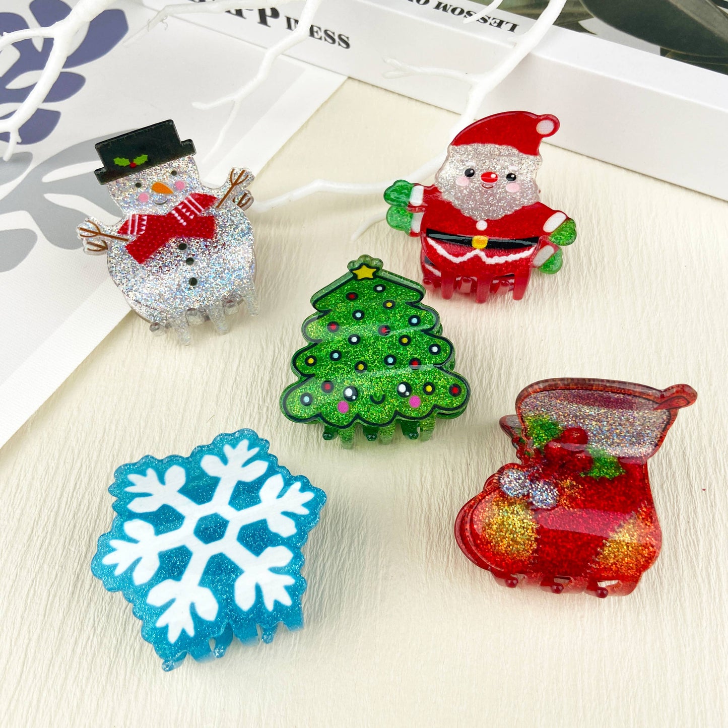 mildstyles - Christmas tree hair claw clip: Snowflake