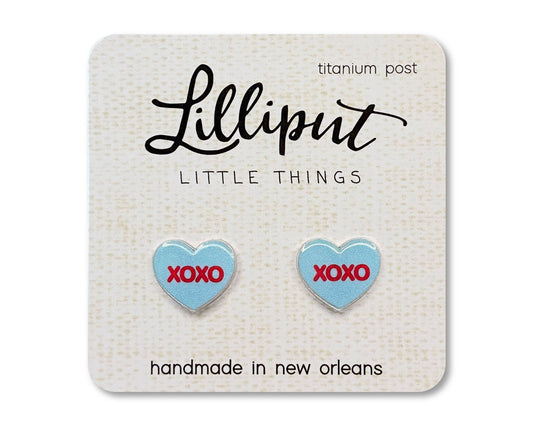 Lilliput Little Things - NEW Conversation Heart Earrings // Valentines Day: Blue