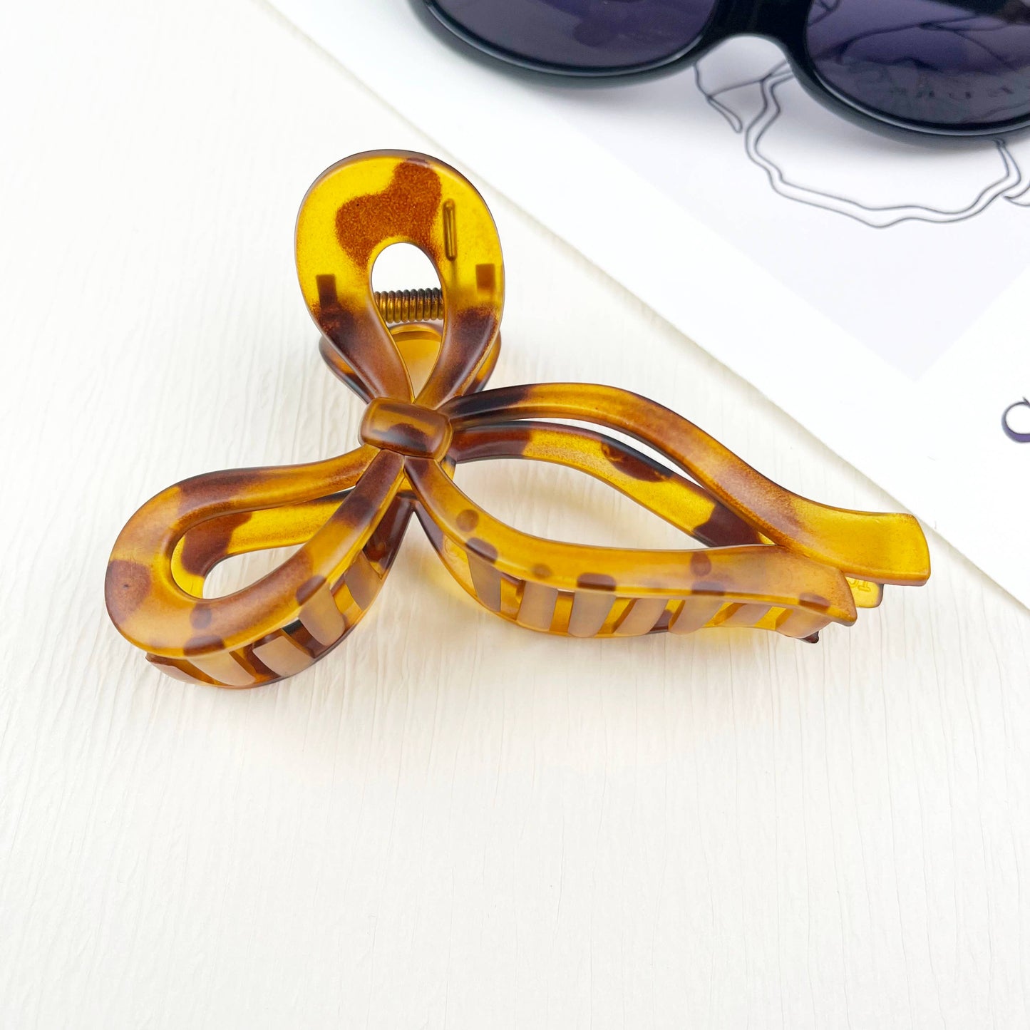 mildstyles - Transparent jelly Bow Large Spring Hair Claw Clips: Redleo