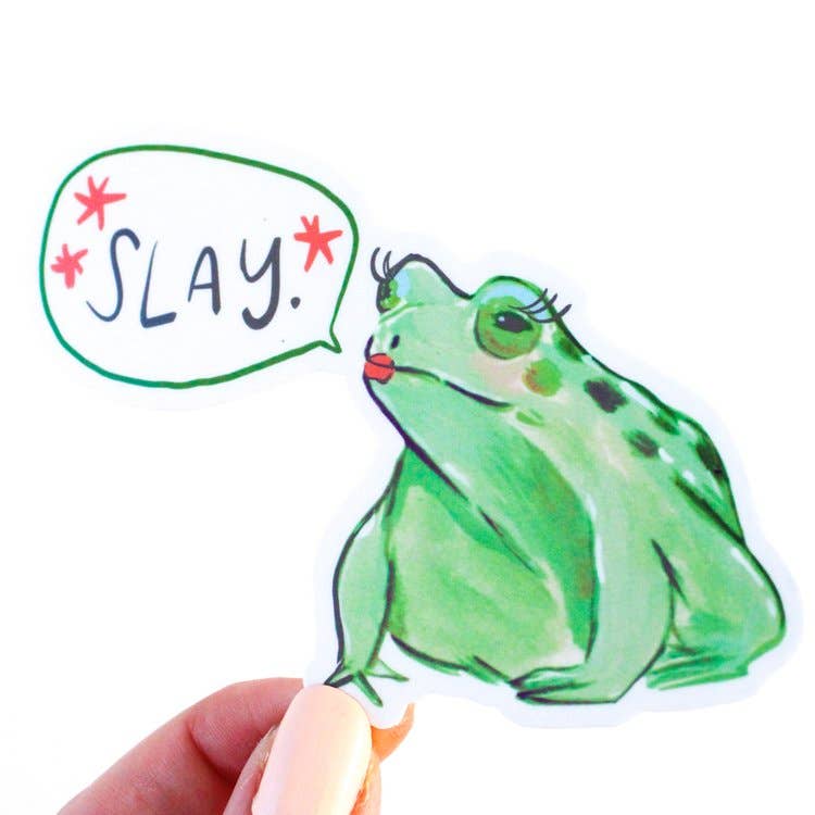 Amy Hartelust Art and Illustration - Slay Frog Vinyl Sticker