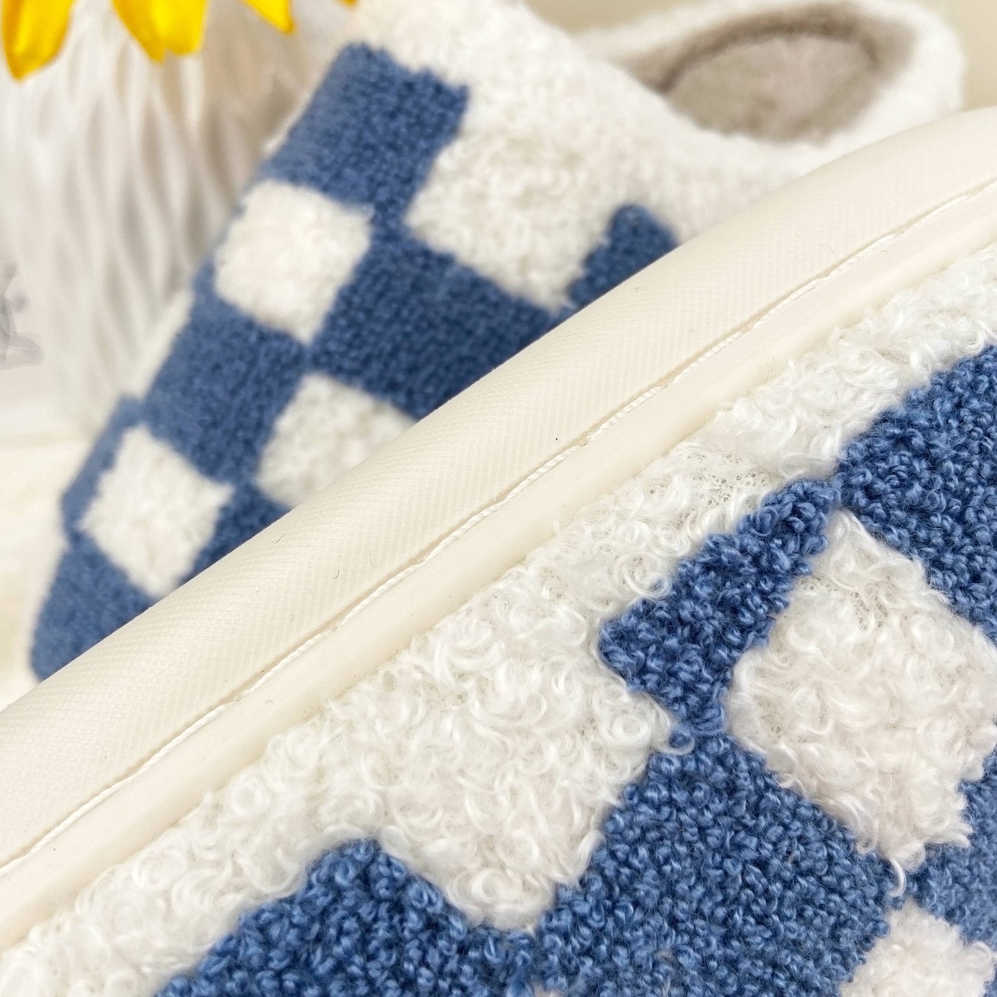 mildstyles - Checkerboard Cozy Indoor Slippers: Pink / 8