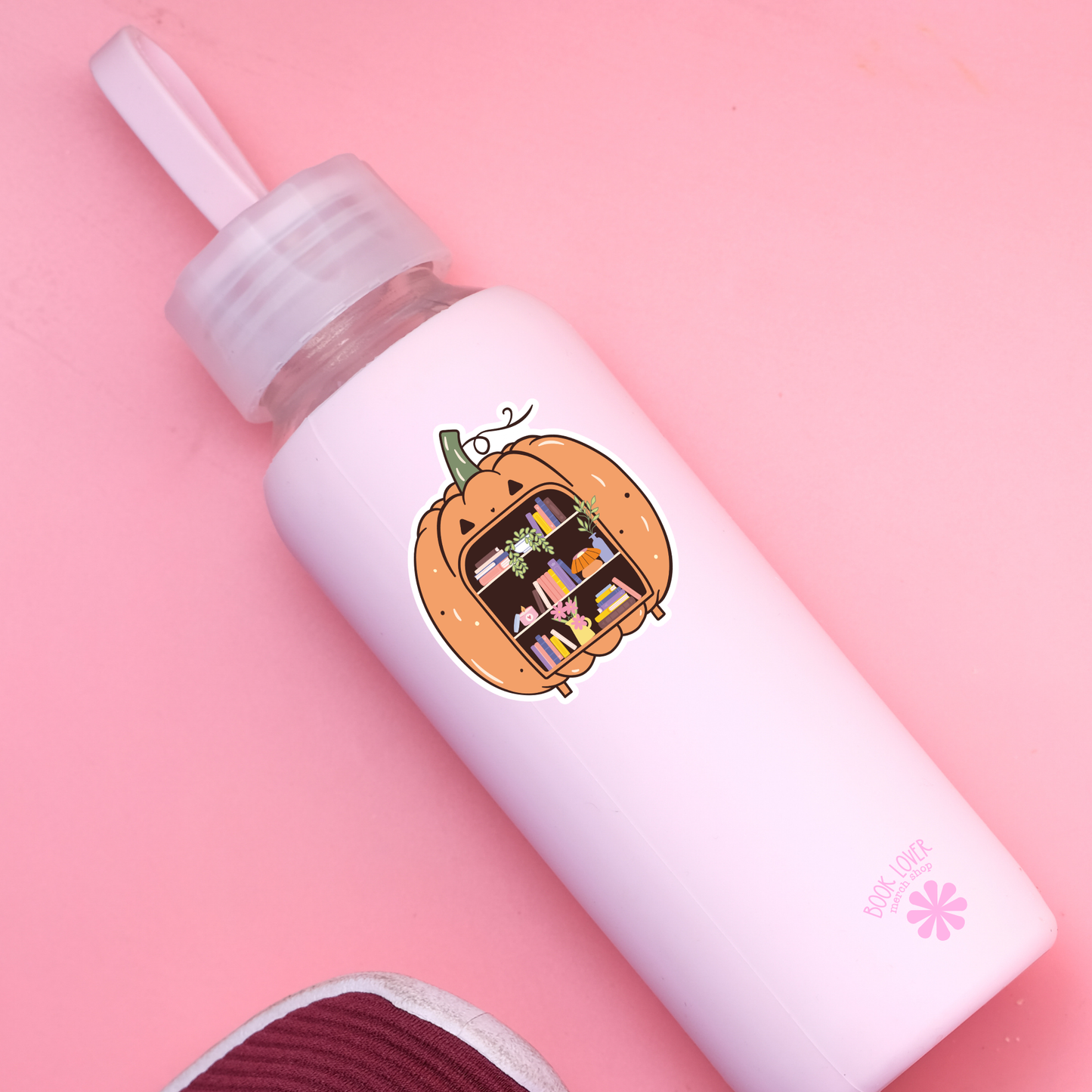 Book Lover Merch Shop - Halloween Pumpkin Bookshelf Stickers / Bookish Stickers: Matte Stickers 3''