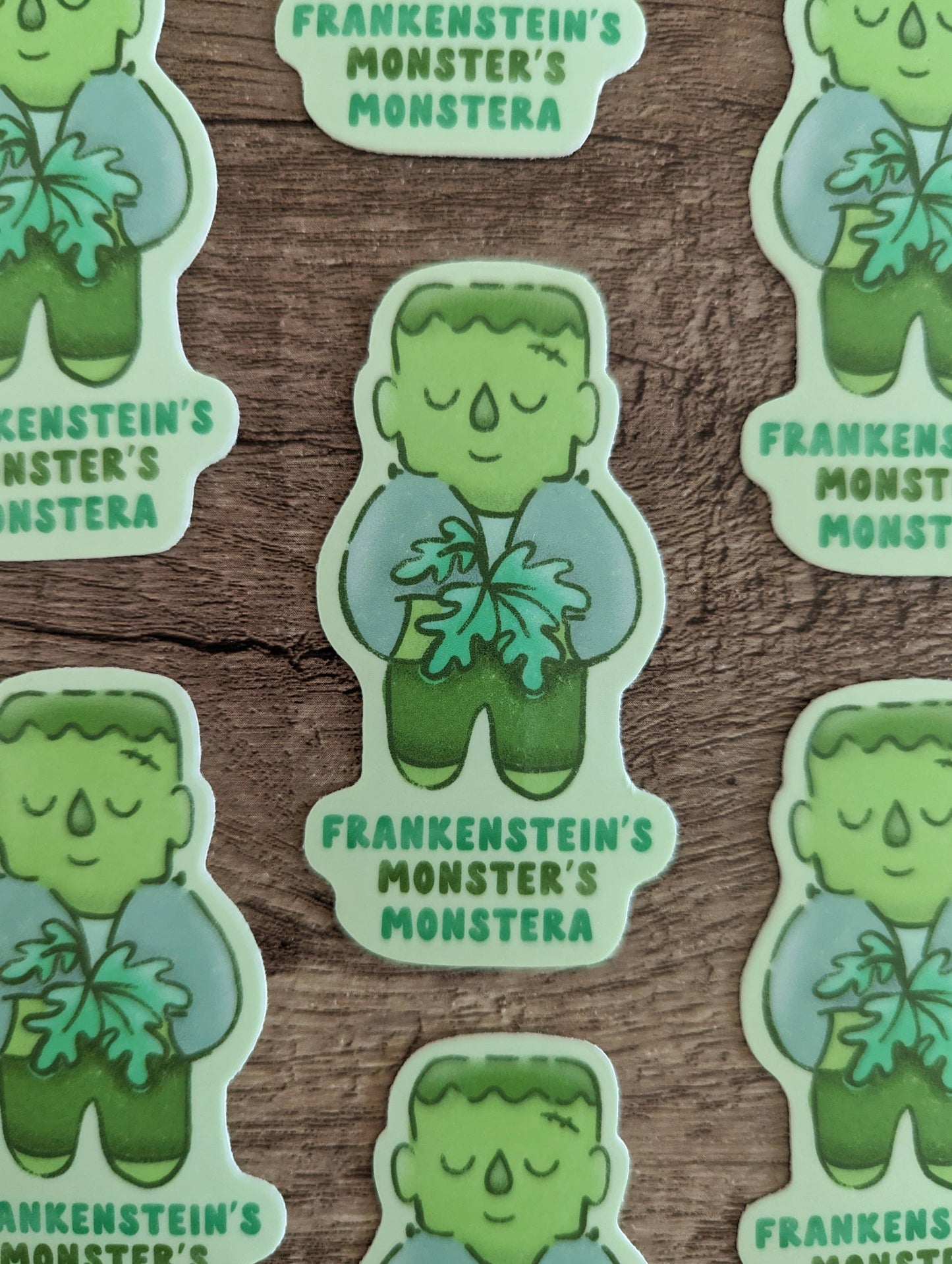 Sadsquatch - Frankenstein's Monsters Monstera - Cute Spooky Vinyl Sticker