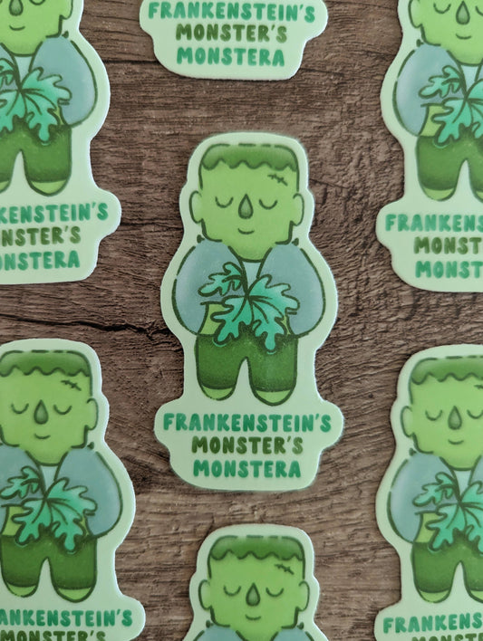 Sadsquatch - Frankenstein's Monsters Monstera - Cute Spooky Vinyl Sticker
