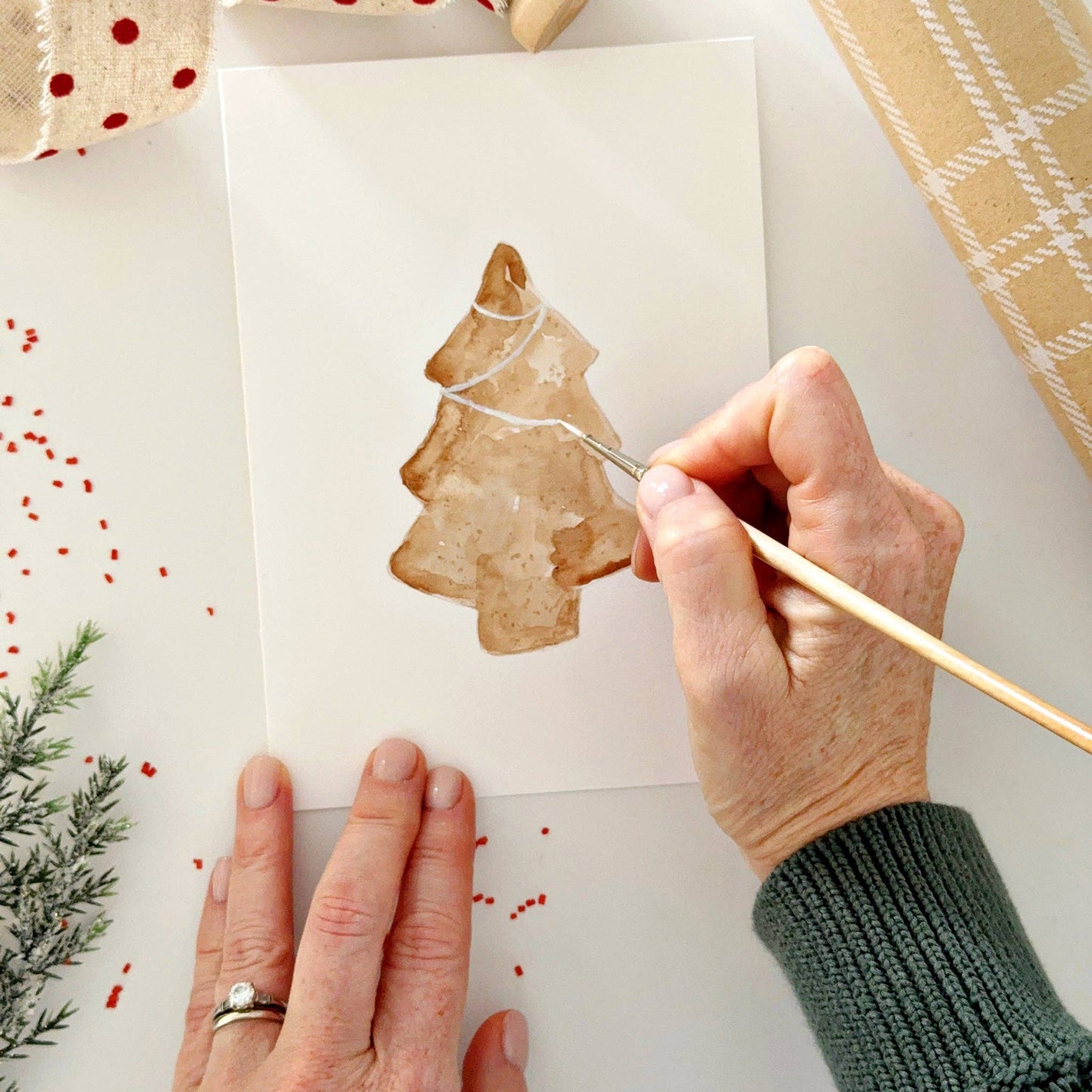 emily lex studio - Gingerbread paintable notecards