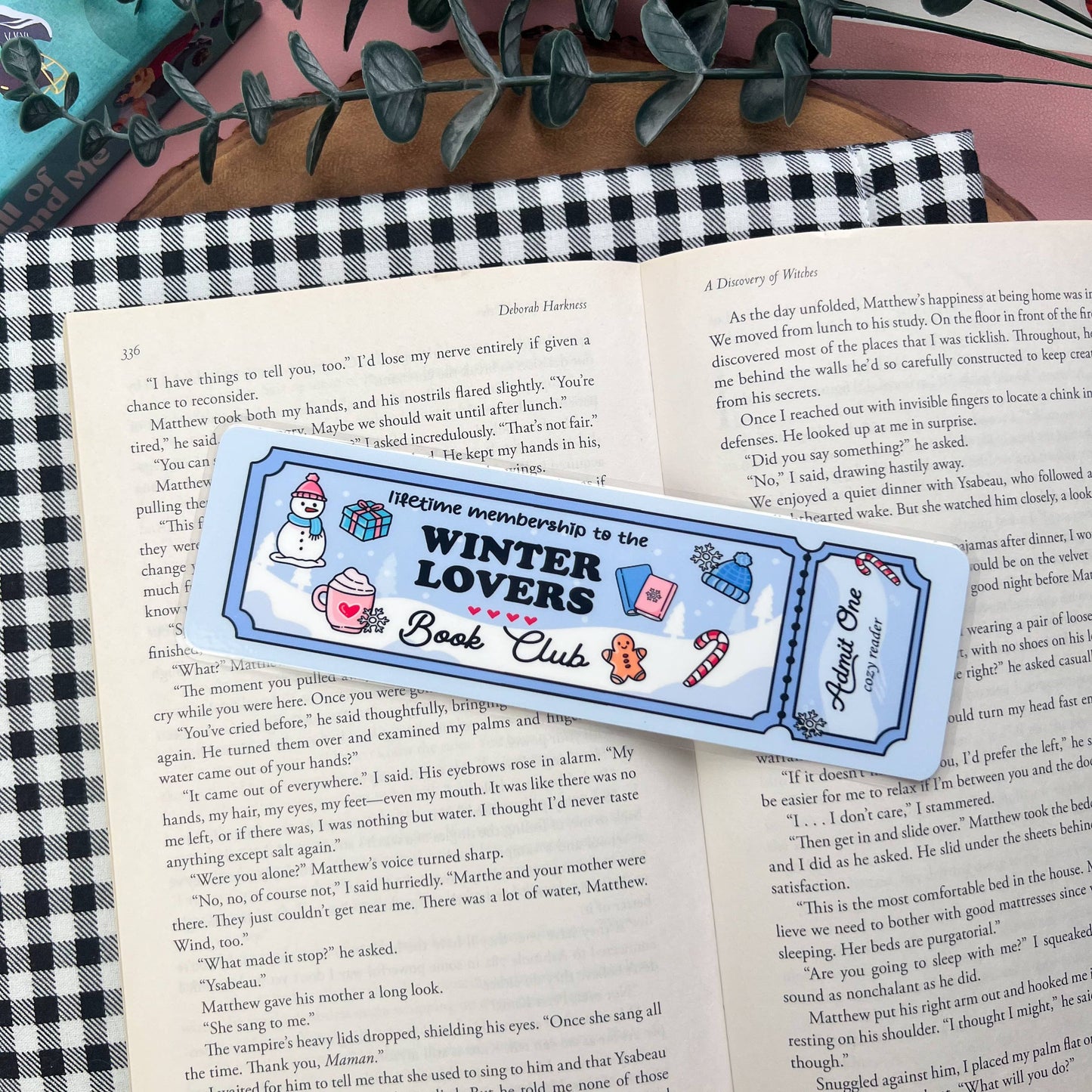 Cozy Reads Shop - Blue Winter Bookmarks: Winter Lover Ticket / Tassel