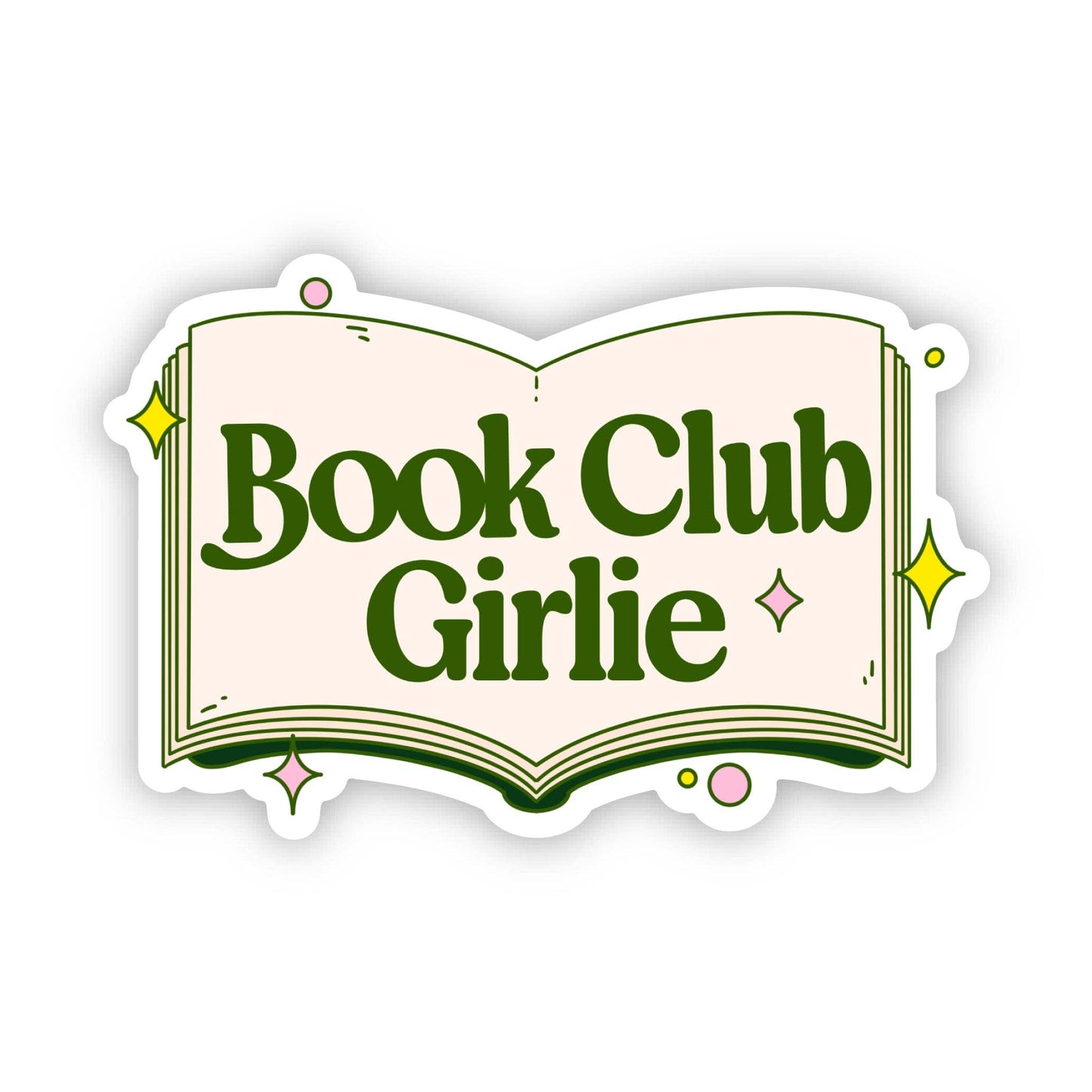 Big Moods - Book Club Girlie Green Sticker