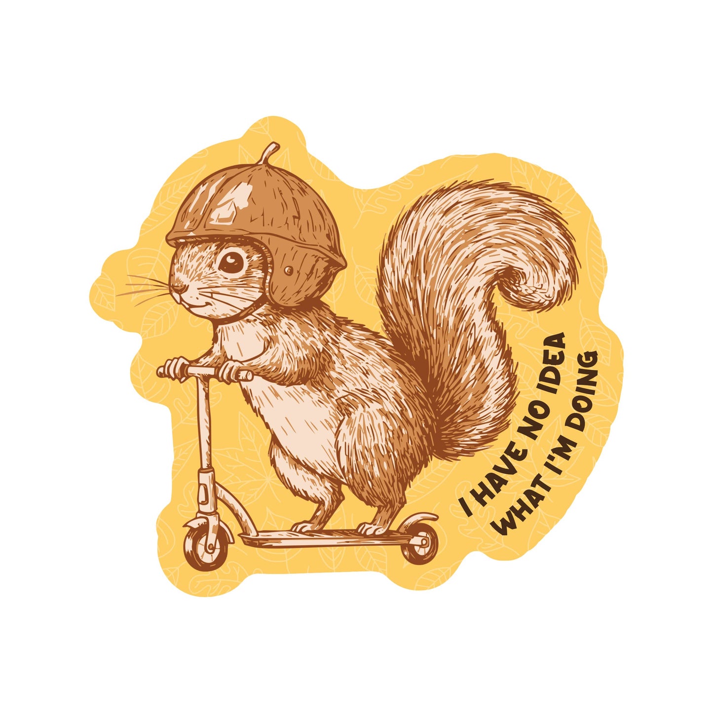 Juju and Moxie - Funny Squirrel No Idea Scooter High Quality Vinyl Sticker