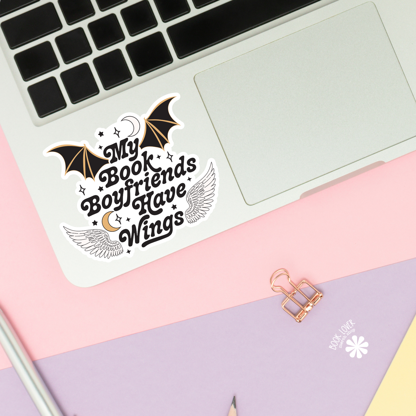 Book Lover Merch Shop - My Book Boyfriends Have Wings Stickers / Bookish Stickers / : 3''