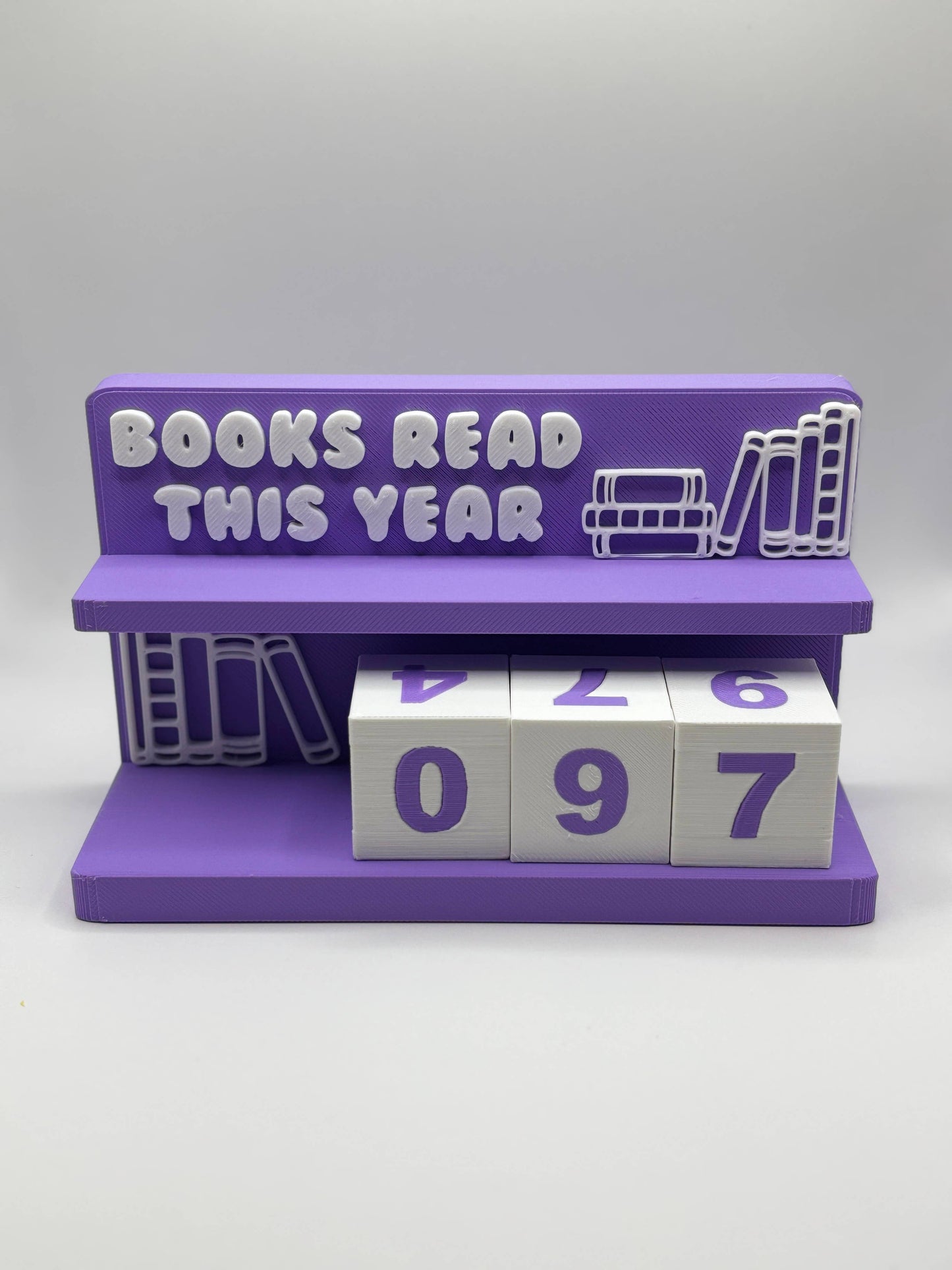 Stella Cake Creations - Book Counter Sign with Numbers : Blue Stand w/ White Blocks