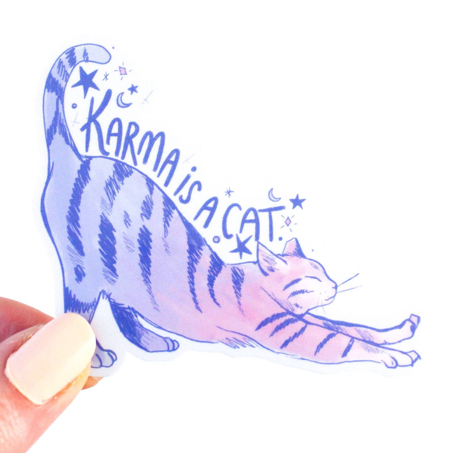 Amy Hartelust Art and Illustration - Karma is a Cat Vinyl Sticker