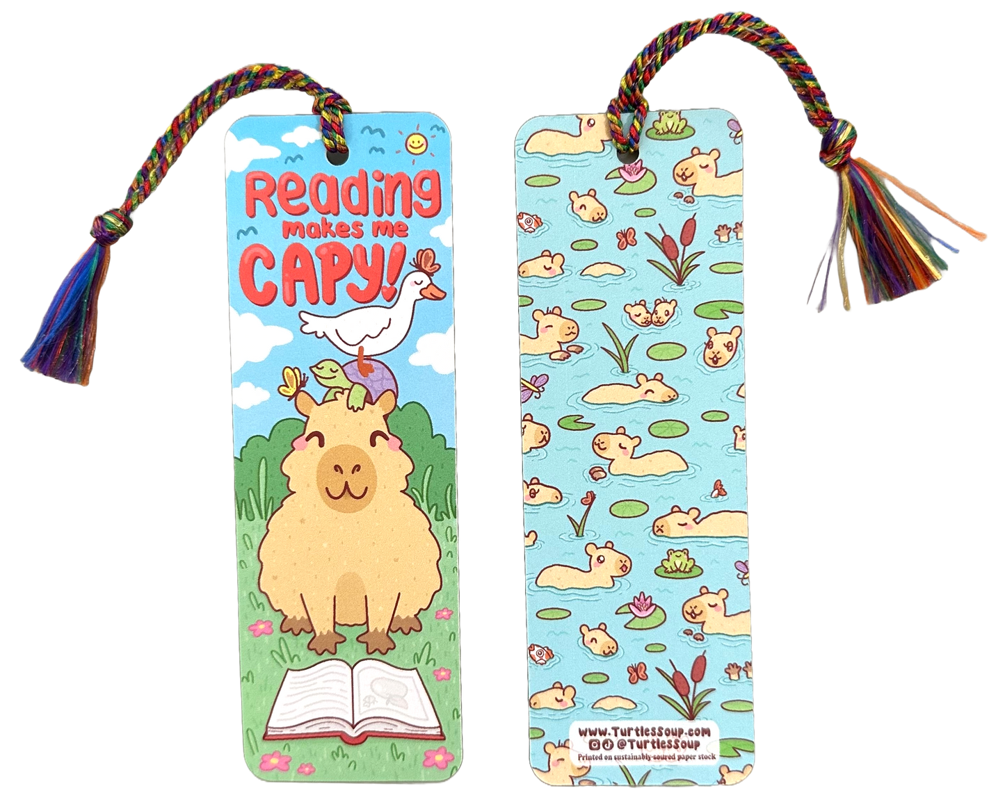 Turtle's Soup - Reading Makes Me Capy Capybara Bookmark with Tassel
