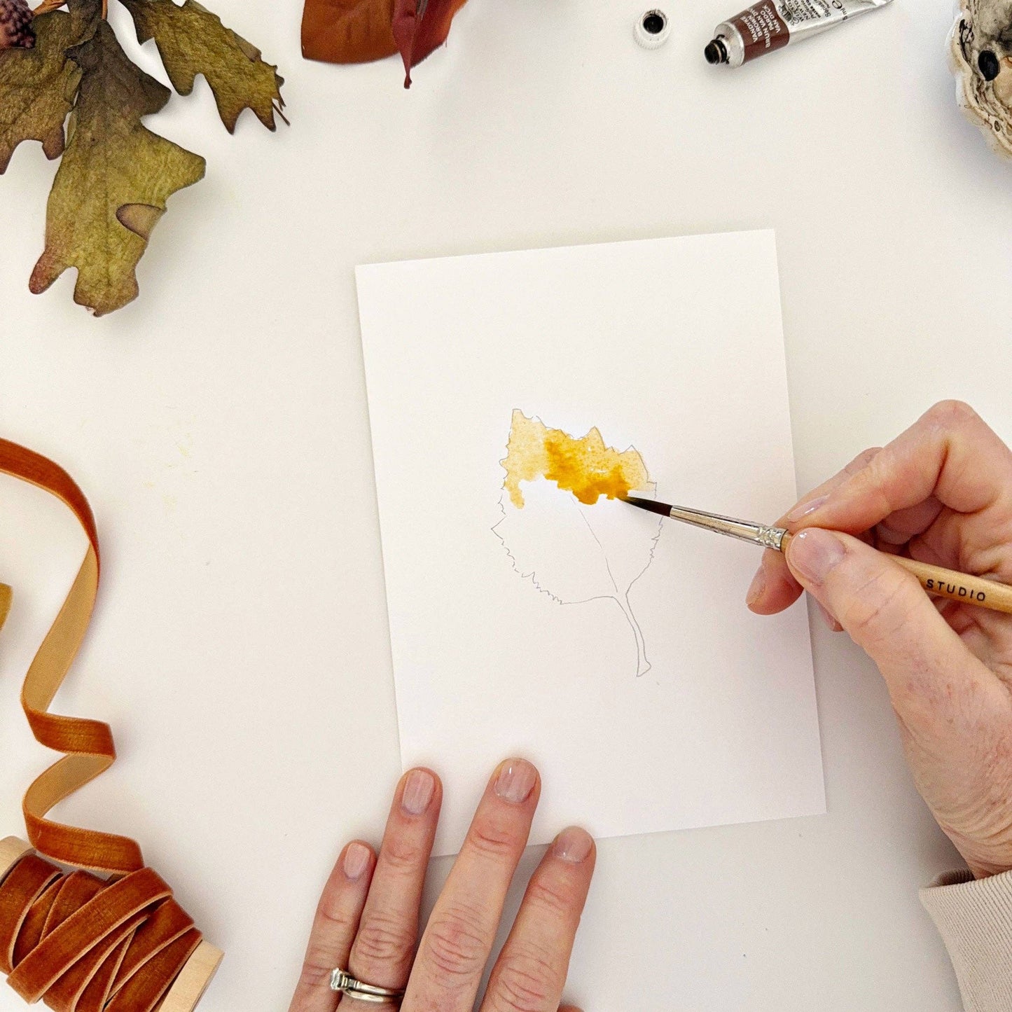 emily lex studio - Fall leaves paintable notecards