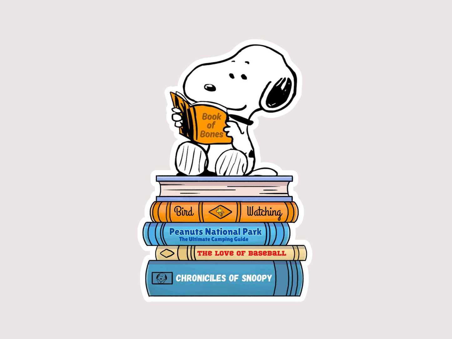 The Corner Shop - Cartoon Dog Book Stack Sticker