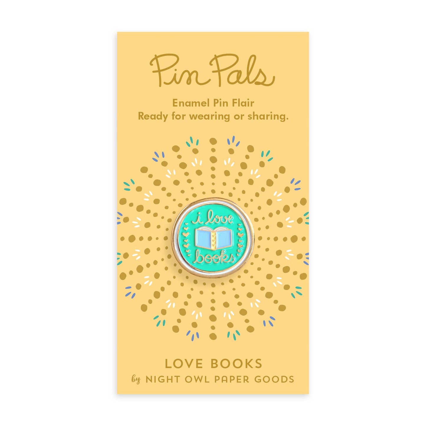 Night Owl Paper Goods - Love Books Enamel Pin