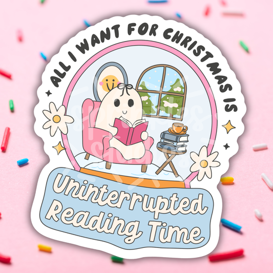 Sprinkles Studios - Uninterrupted Reading Time Vinyl Sticker