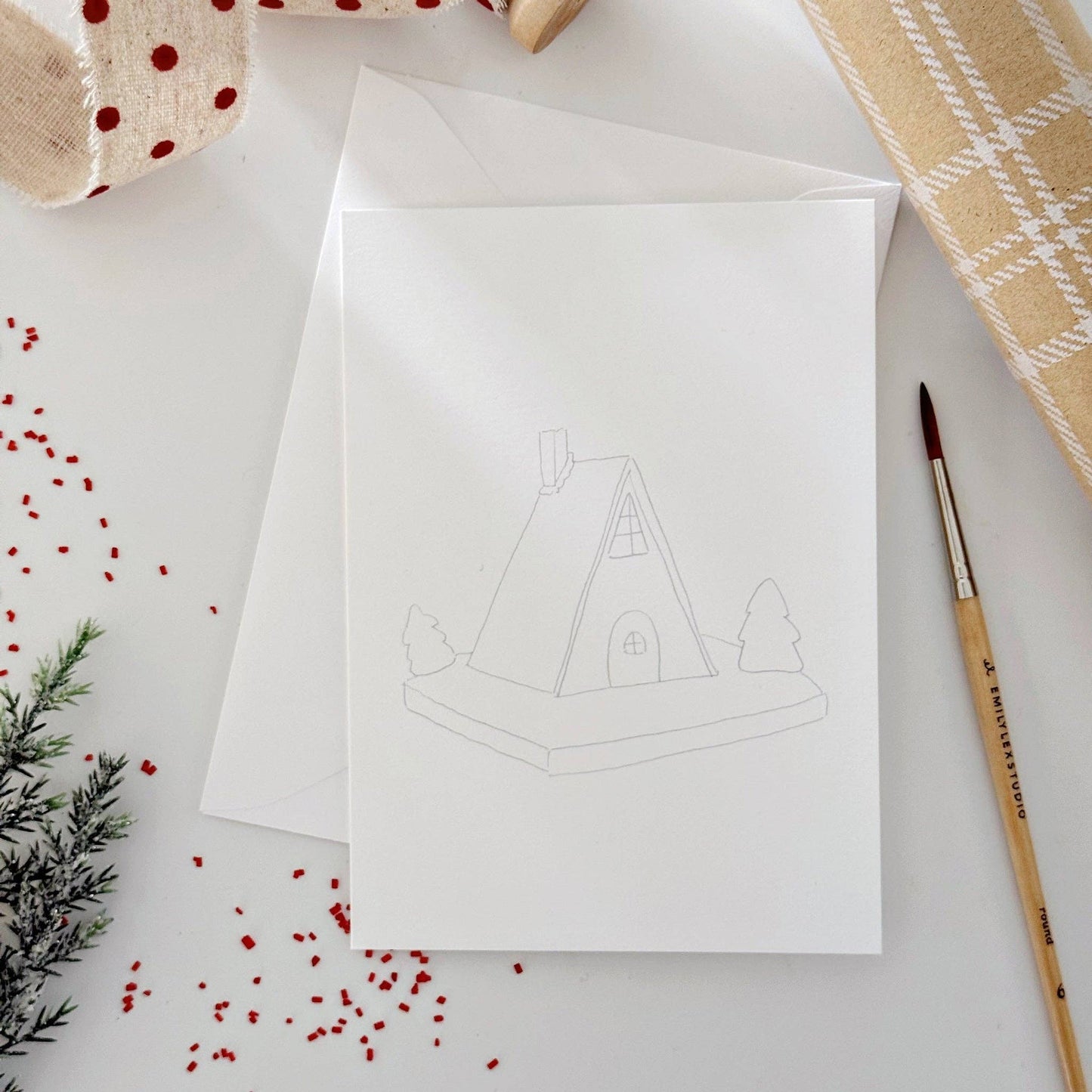 emily lex studio - Gingerbread paintable notecards