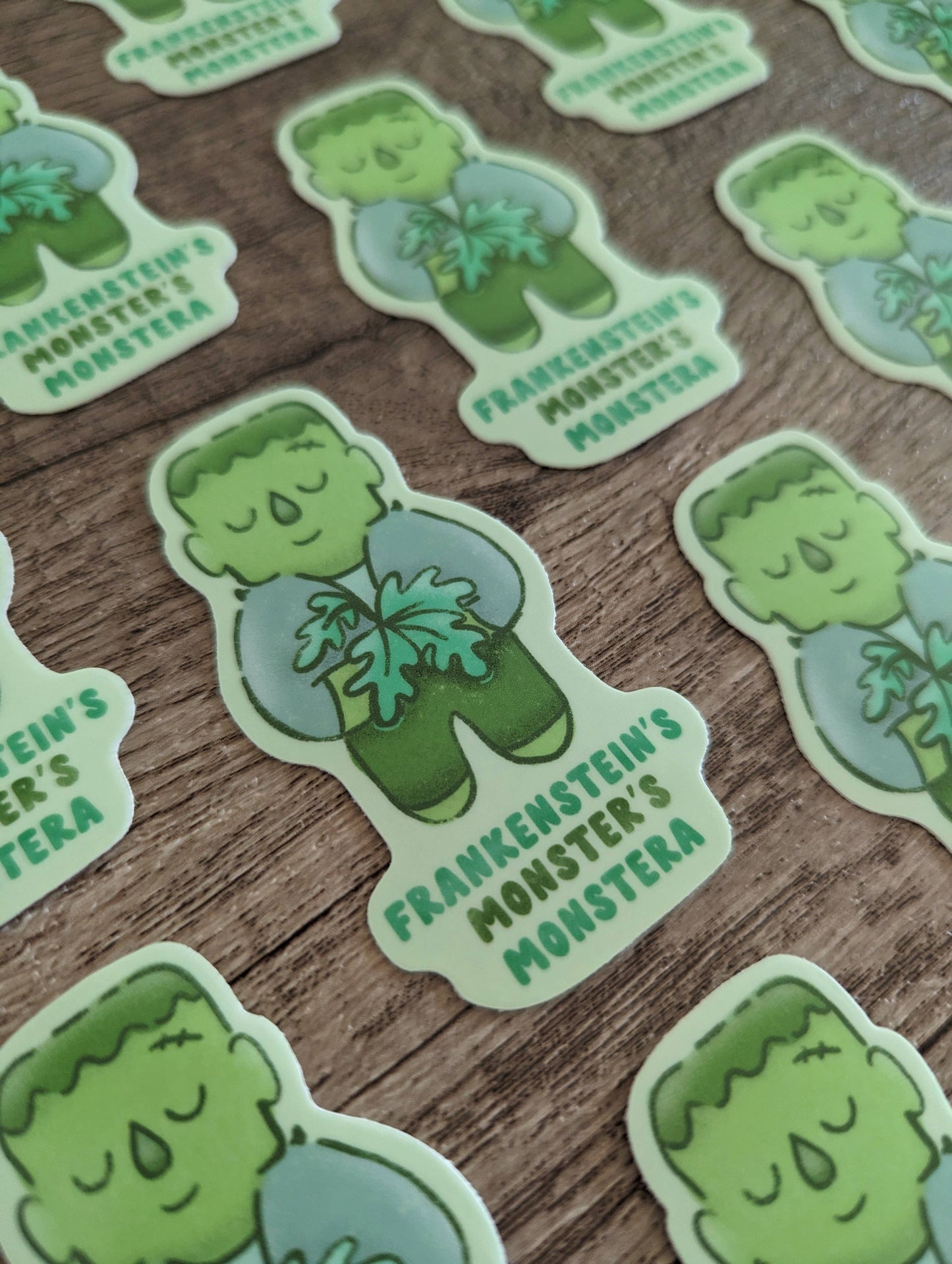 Sadsquatch - Frankenstein's Monsters Monstera - Cute Spooky Vinyl Sticker