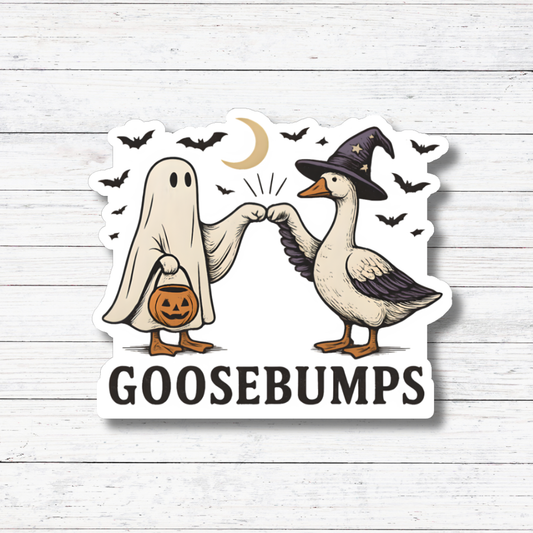 Oily Graphic Creations - Ghost Goosebumps- Retro Halloween Sticker/Magnet: Glossy Vinyl
