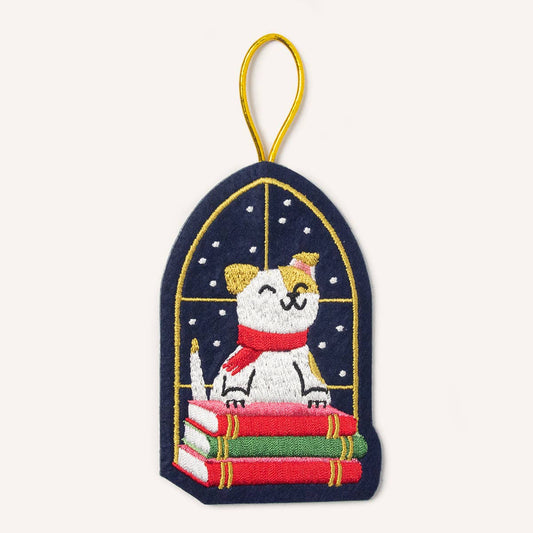 Seltzer Goods - Book Stack Dog Ornament