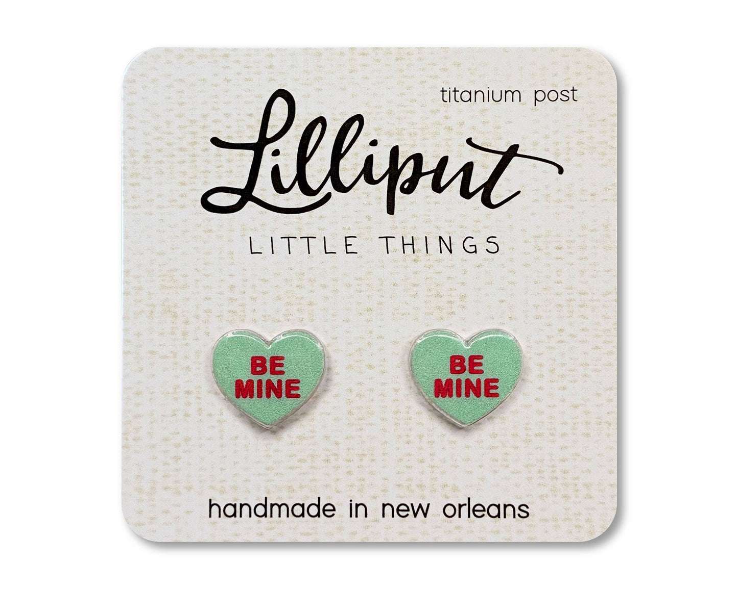 Lilliput Little Things - NEW Conversation Heart Earrings // Valentines Day: Blue