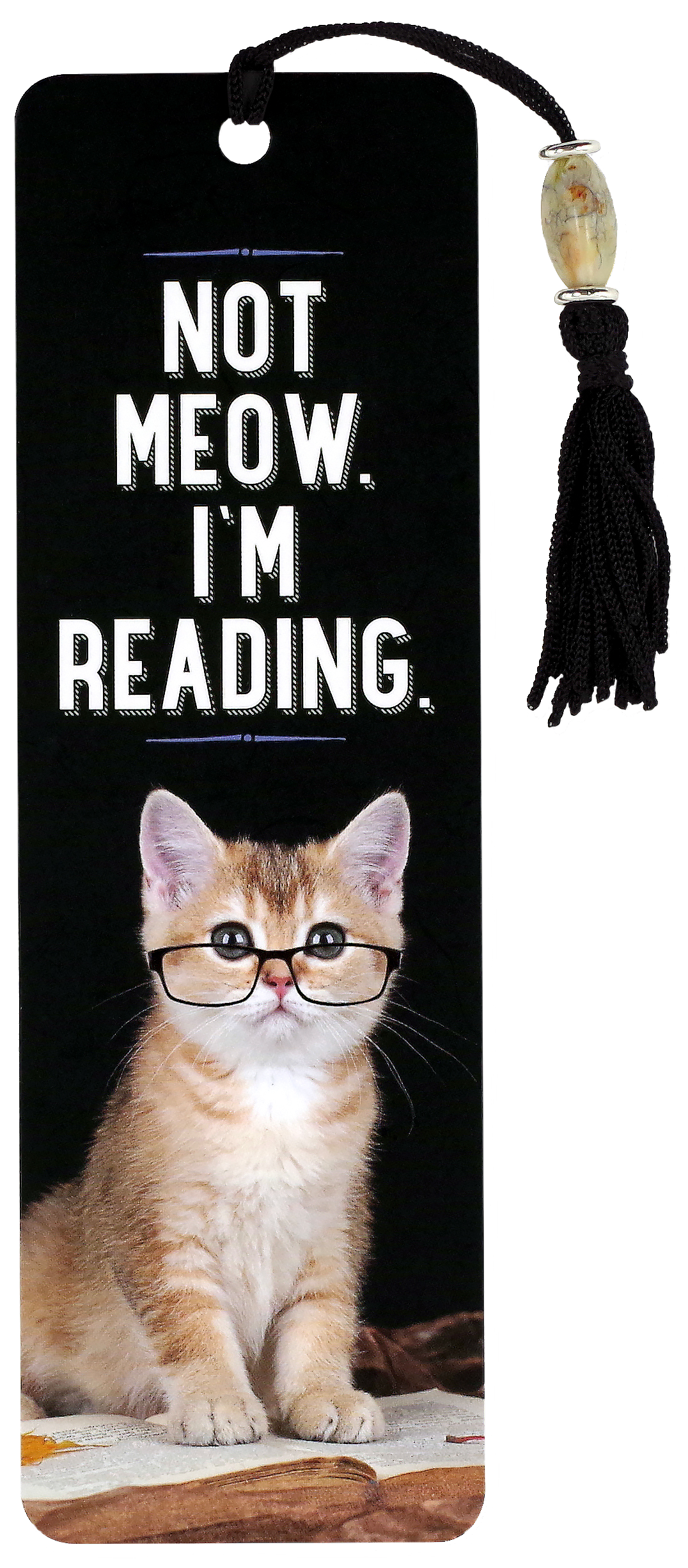 Peter Pauper Press - Not Meow. I'm Reading. Beaded Bookmark