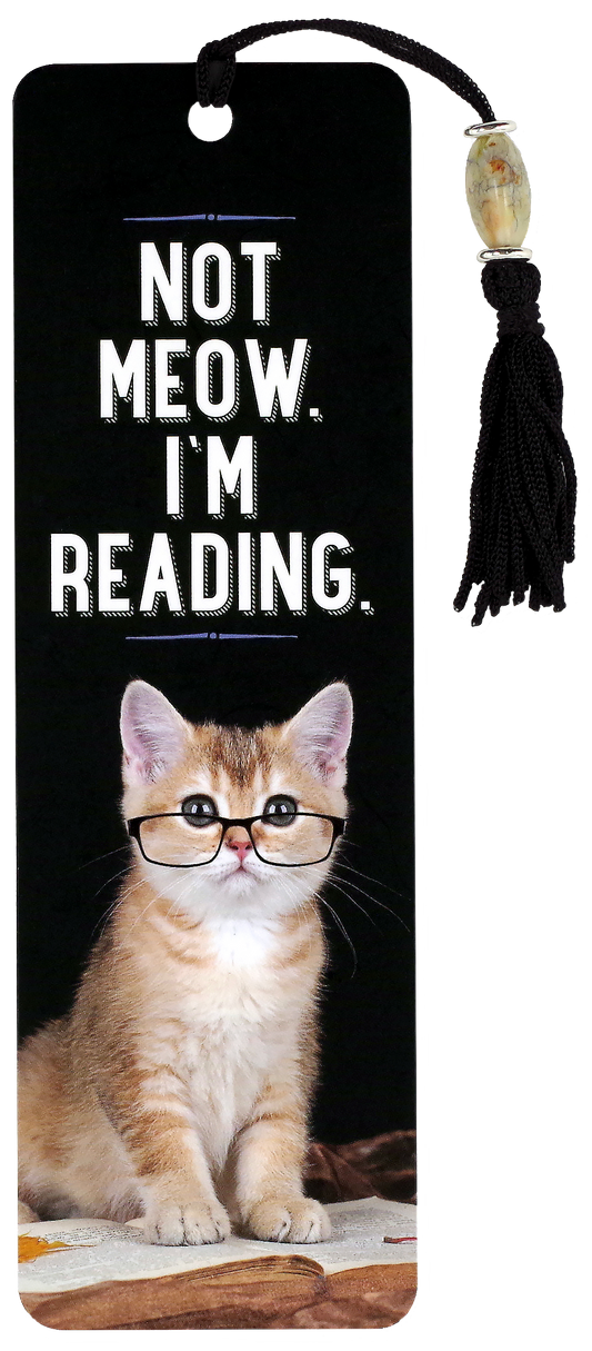 Peter Pauper Press - Not Meow. I'm Reading. Beaded Bookmark