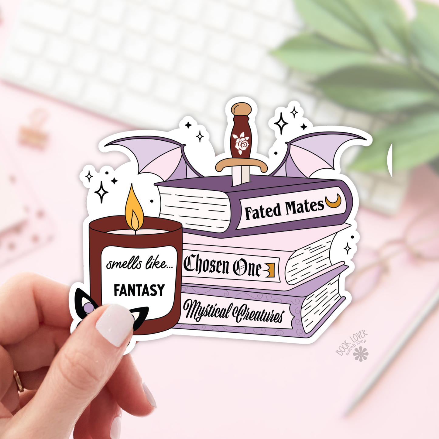 Book Lover Merch Shop - Smells Like Fantasy Stickers / Bookish Stickers / Book Lover: 3''