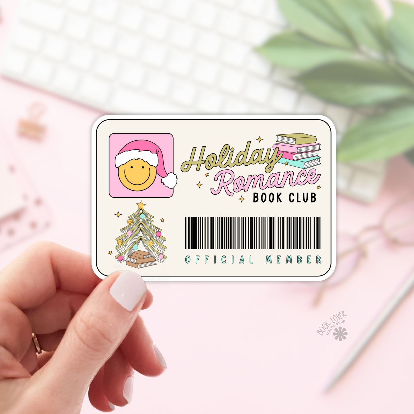 Book Lover Merch Shop - Holiday Romance Book Club Stickers / Christmas Bookish : 3''
