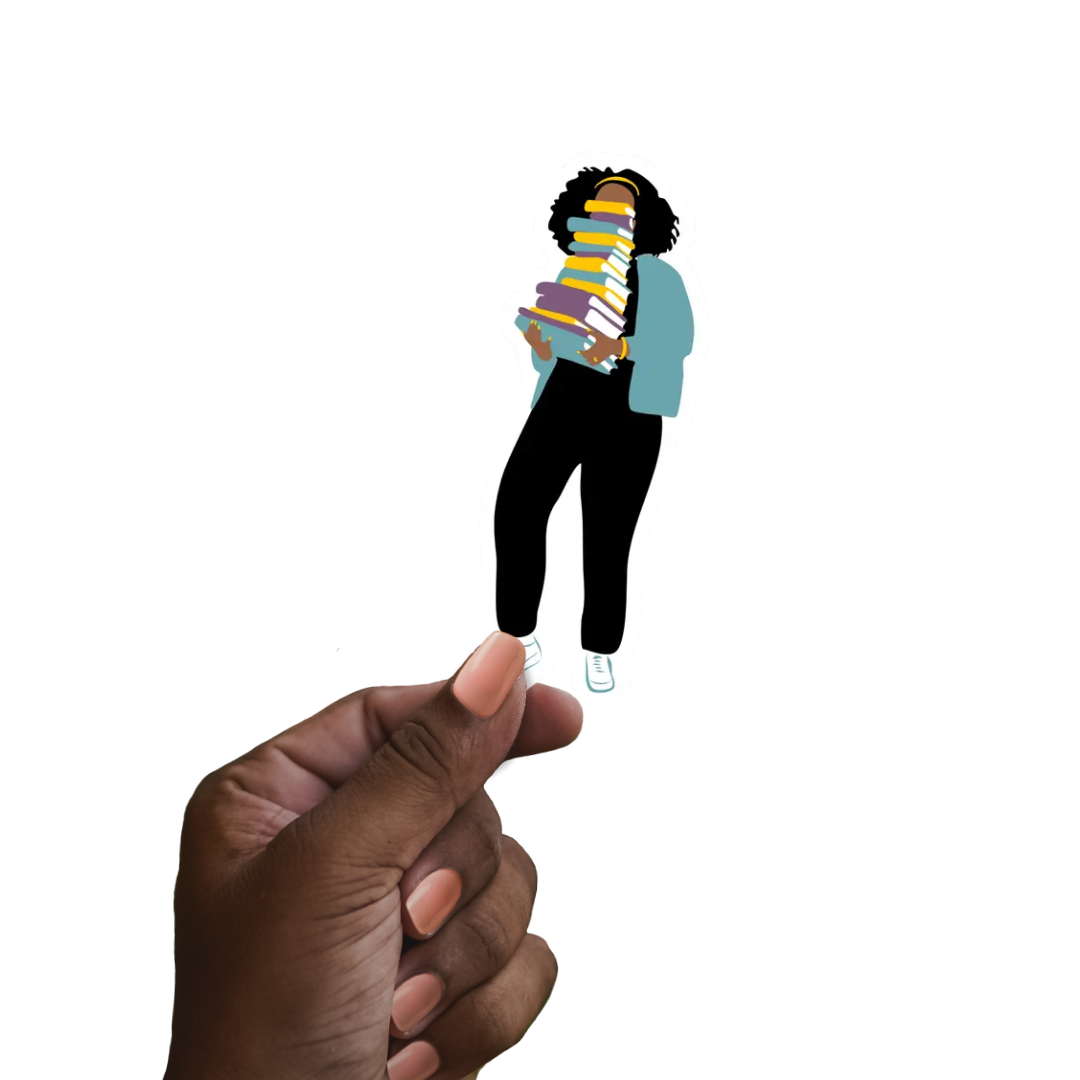 CheerNotes - My Book Stack | Black Girl | Book Lovers Stickers