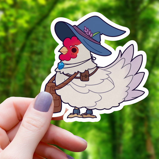 Mimic Gaming Co - Wizard Chicken  TTRPG Class Sticker - 3"