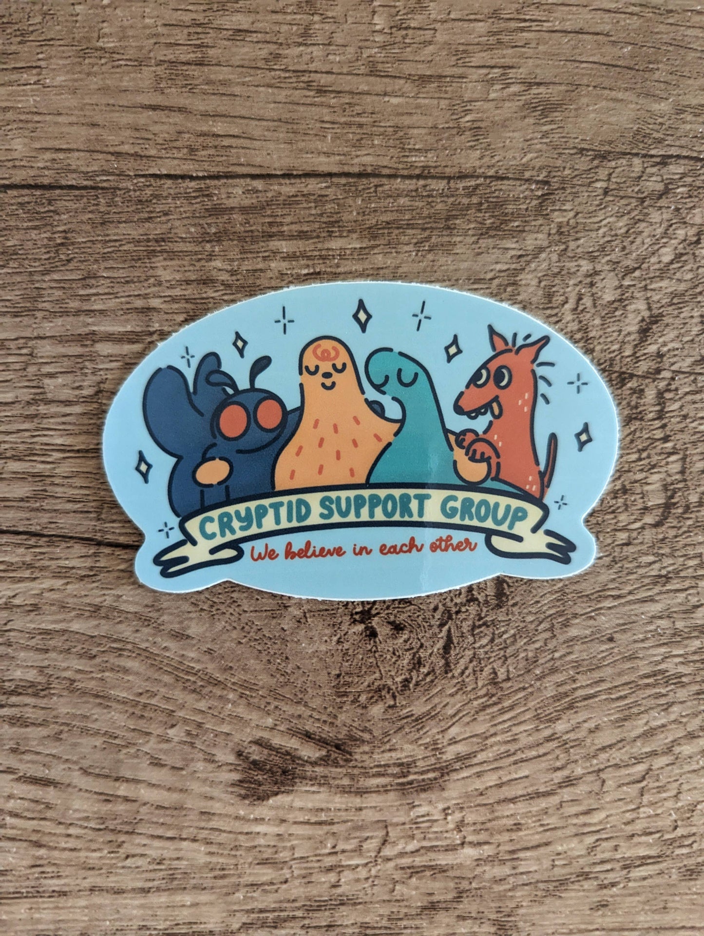Sadsquatch - Cryptid Support Group - Cute Sasquatch Mothman Vinyl Sticker