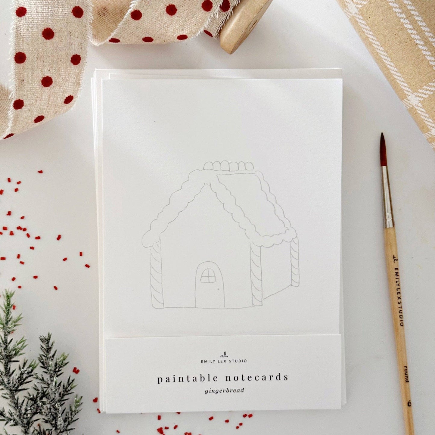 emily lex studio - Gingerbread paintable notecards