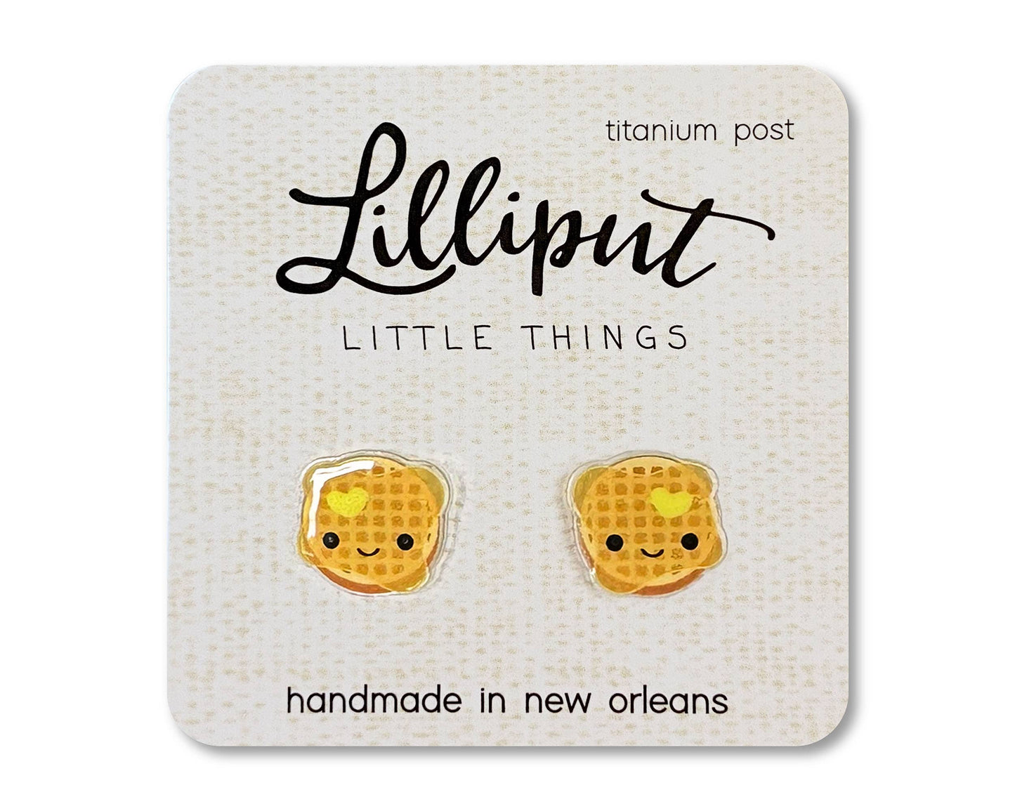 Lilliput Little Things - Kawaii Waffle Earrings // Cute Novelty Earrings
