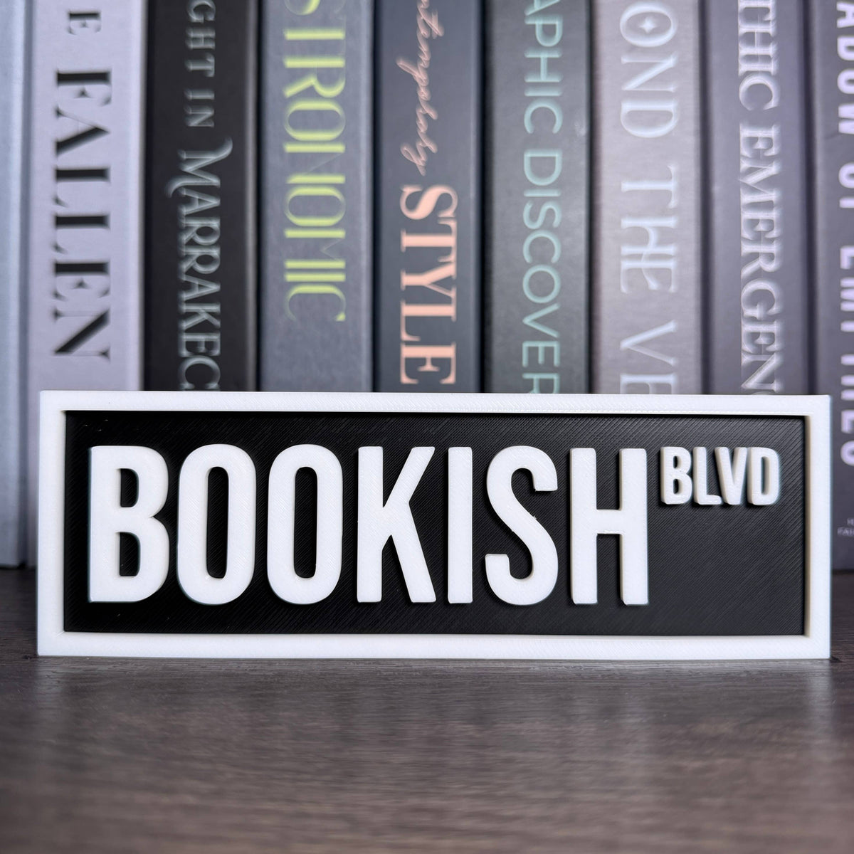 The Crafted Nook - Bookish Street Sign | Bookshelf Decor: Sky Blue