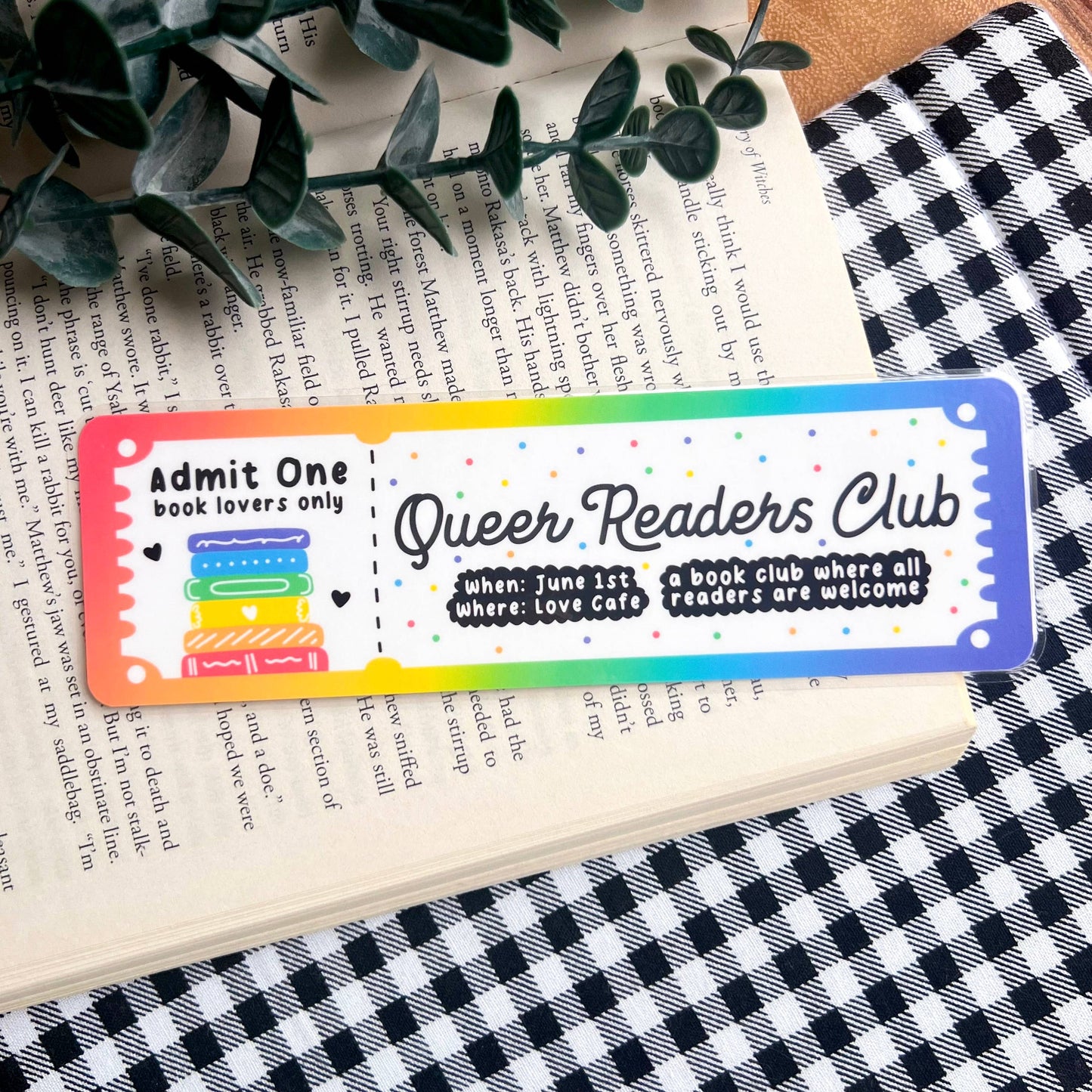 Cozy Reads Shop - Queer Readers Club Bookmark: Tassel