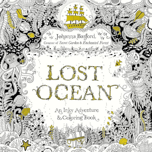 Lost Ocean: An Inky Adventure and Coloring Book for Adults cover image