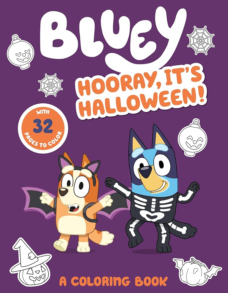 Bluey: Hooray, It's Halloween!: A Coloring Book cover image