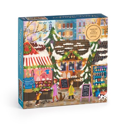 Joy Laforme Merry Market 1000 Piece Foil Puzzle in a Square Box