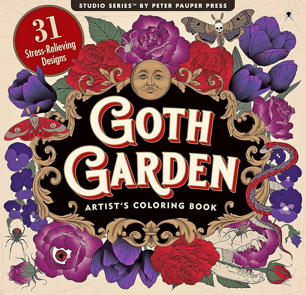 Goth Garden Adult Coloring Book (31 one-sided designs on thick paper) (Artist's Coloring Books) cover image