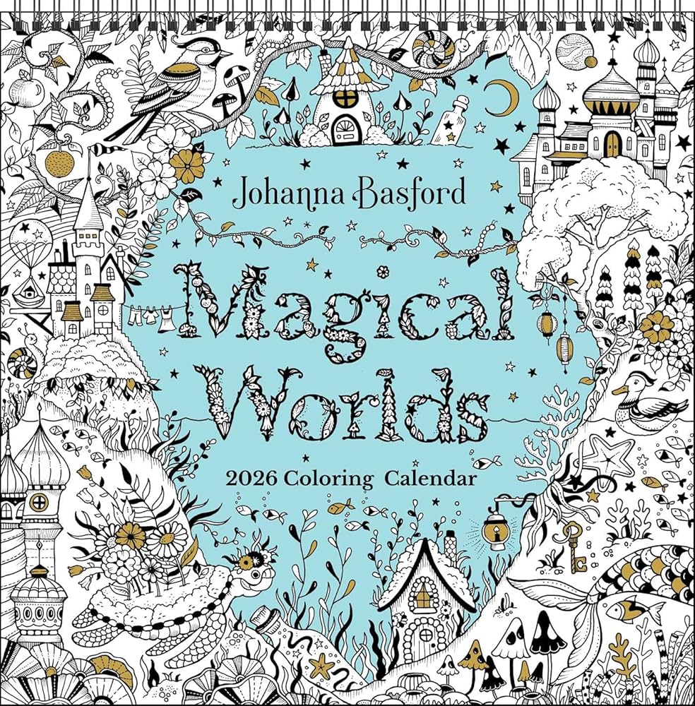 Johanna Basford's 2026 Coloring Wall Calendar cover image